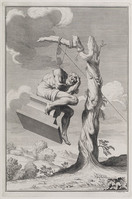 KG 11385
<br/>
Beeld met touw en katrol opgehangen aan boom
<br/>
<em>Picart, Bernard (1673-1733)</em>